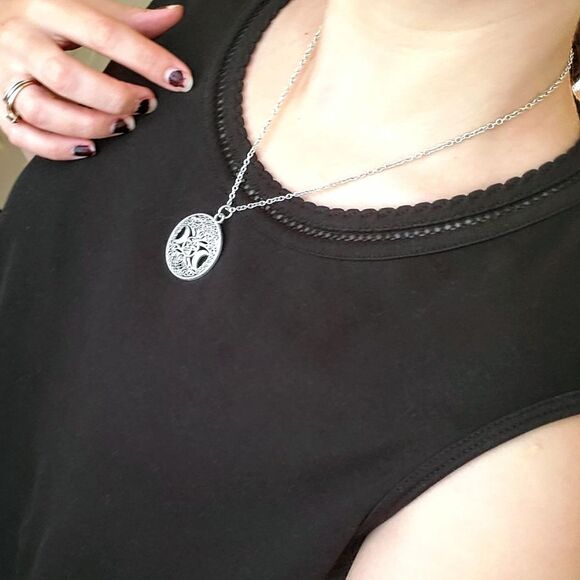 Allison Daley Black Tanktop Women's Petite Large Mesh Neckline Minimalist Witchy - Picture 2 of 7